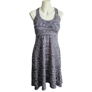 prAna Cali Athletic Tribal Print Knit Racerback Empire Waist Dress Sz S